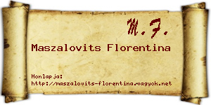 Maszalovits Florentina névjegykártya